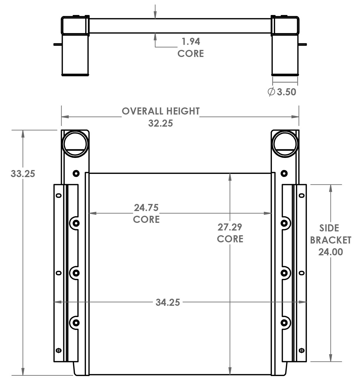 280431 - Autocar Yard Truck Charge Air Cooler Charge Air Cooler