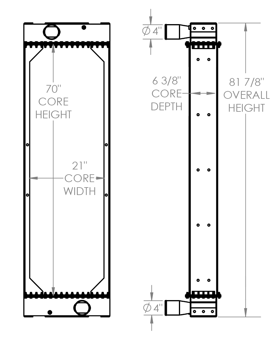 280510 - Morbark 1600 Tub Grinder Charge Air Cooler Charge Air Cooler