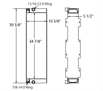 290100 - John Deere 450J Oil Cooler Combo Unit