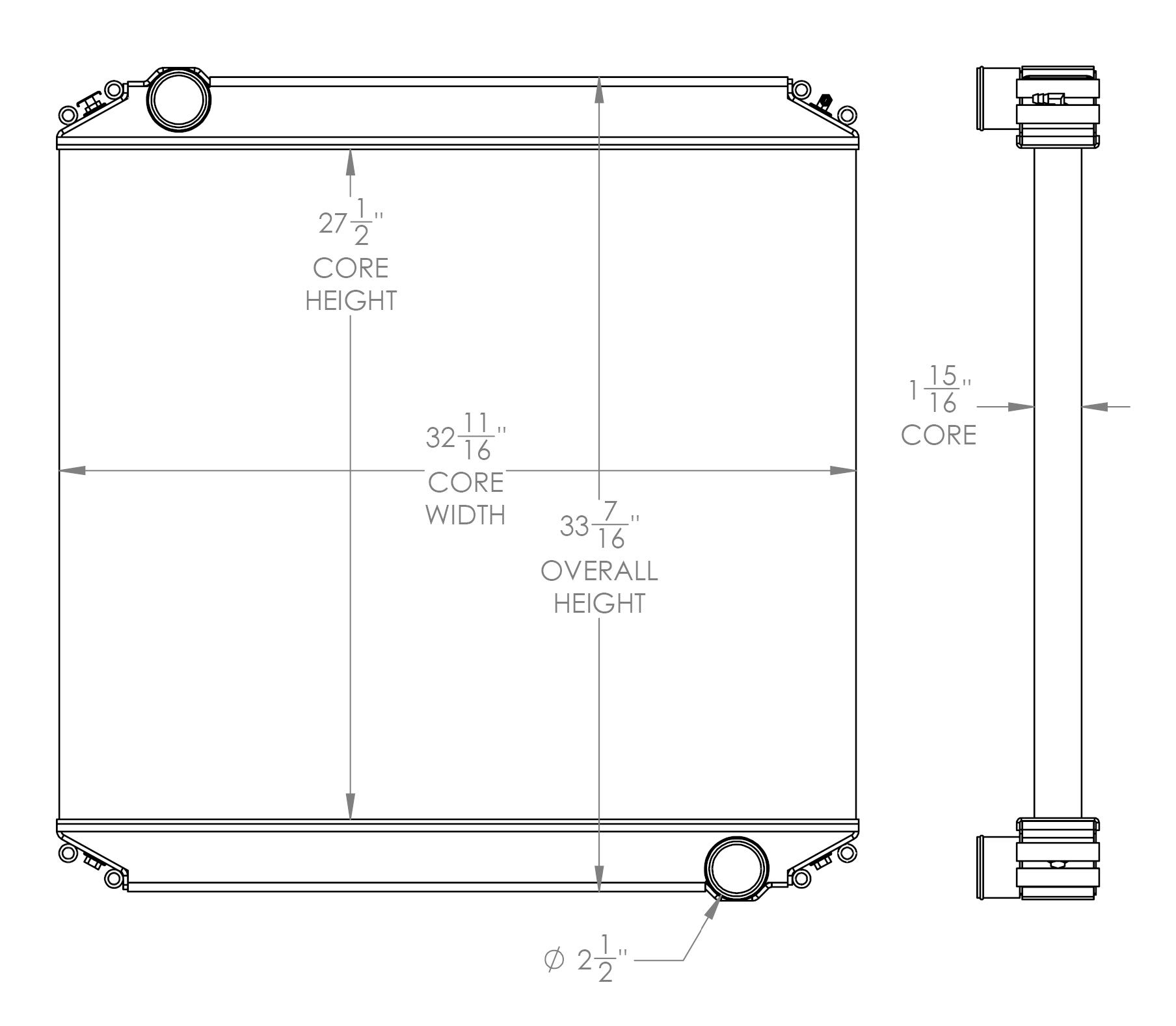 310083 - Thomas Bus Radiator with frame 2010 - Newer  Radiator