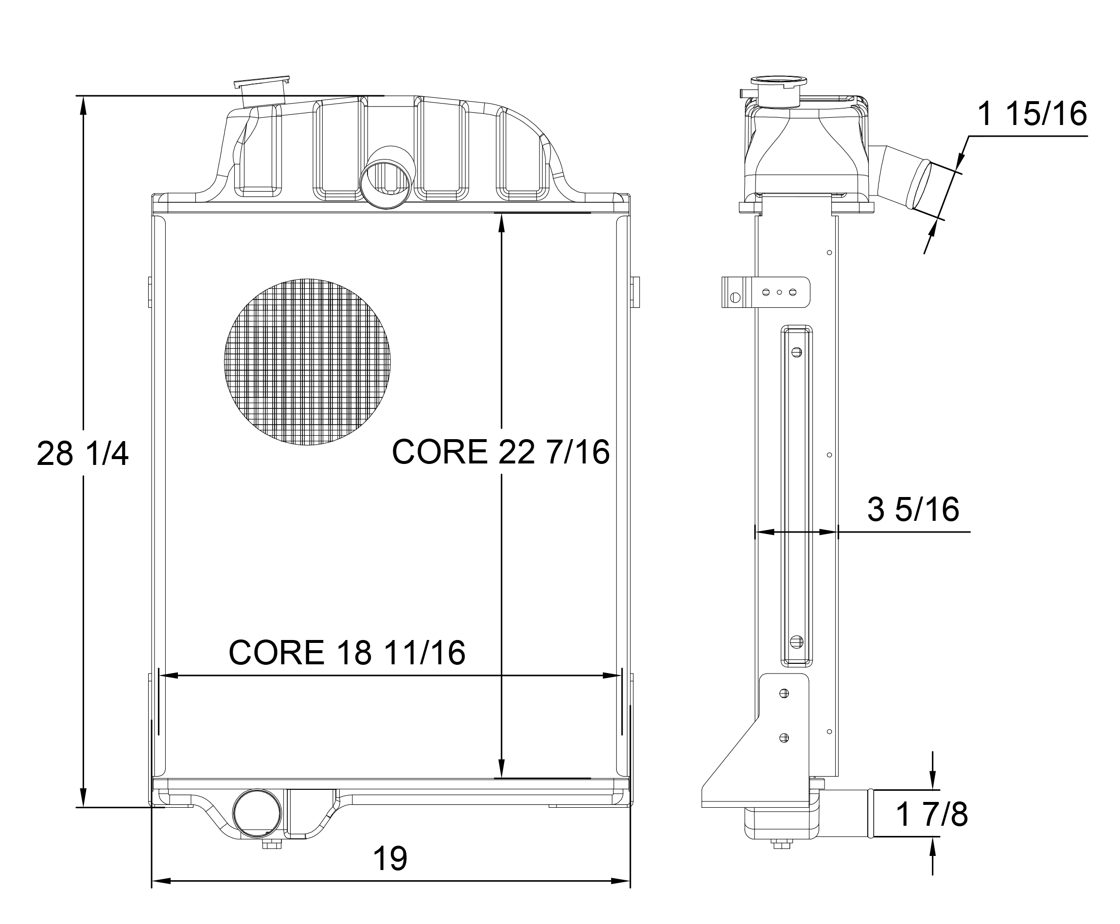 430008 - John Deere 3020 Tractor Radiator Radiator