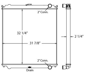 450064 - Hitachi / Case / Link-Belt Excavator Radiator Radiator