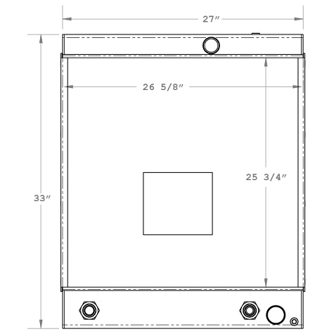 450232 - Custom PTO radiator with internal oil cooler Radiator