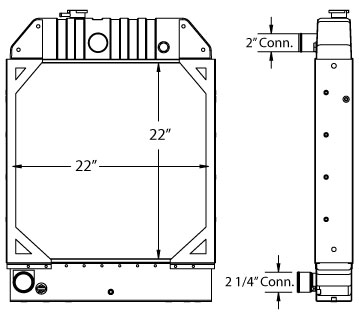 450401 - Perkins / CAT Generator Radiator with 3.5 inch thick core Radiator