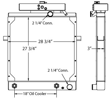 450593 - E-One Fire Truck Radiator with diff. panels Radiator