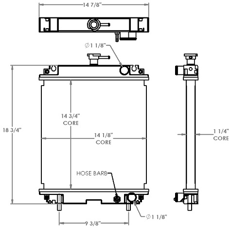 451229 - Case DV23 Compactor Radiator Radiator