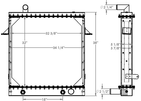 451376 - Autocar Yard Truck Radiator Radiator