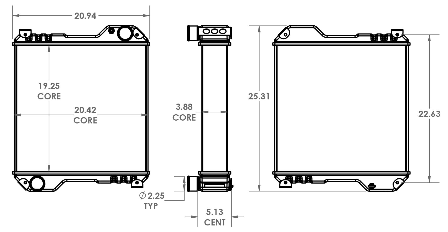 451503 - Terex / Case Backhoe Loader Radaitor - Radiator