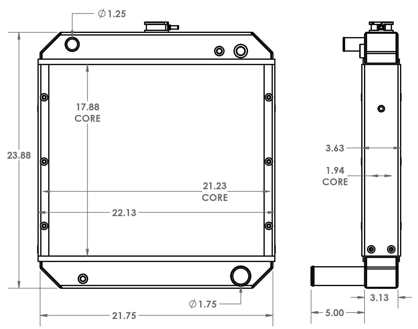 451542 - Bandit 200UC Chipper Radiator Radiator