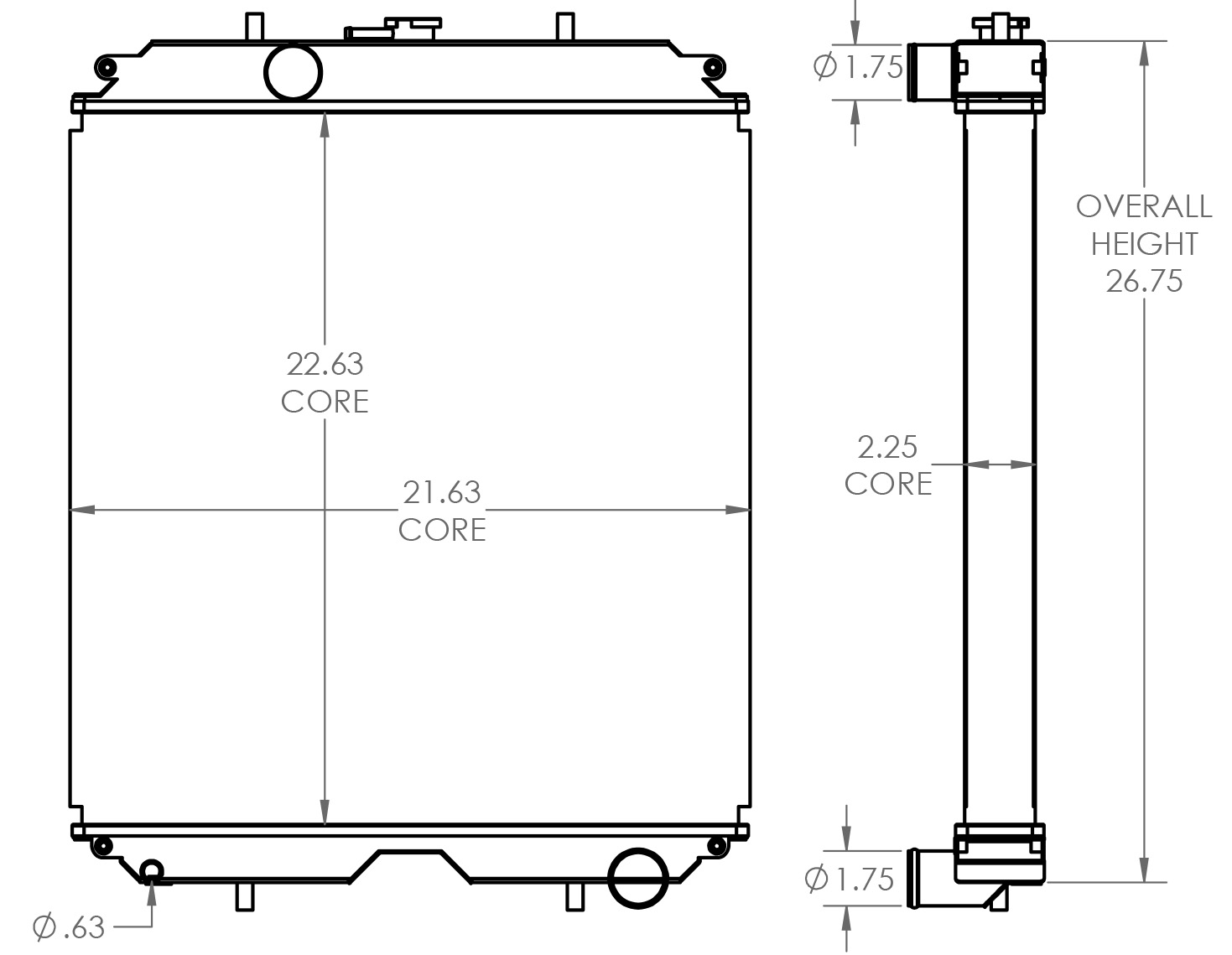 451711 - Kubota M100GX Tractor Radiator Radiator