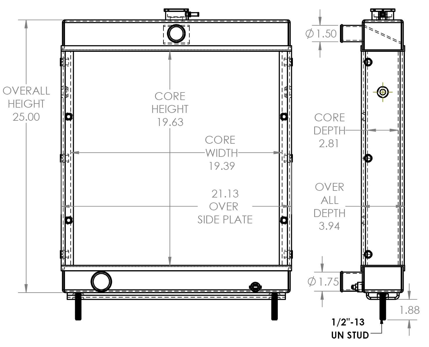 451780 - Ferguson 5-8B Smooth Drum Roller Radiator Radiator