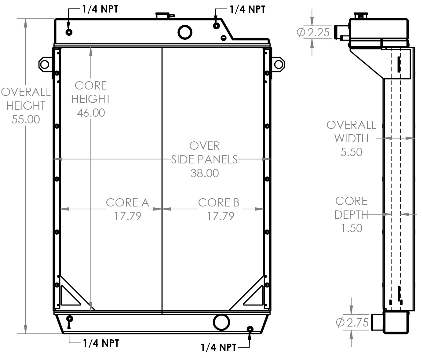 451791 - Cummins Onan 275DFBF Radiator Radiator