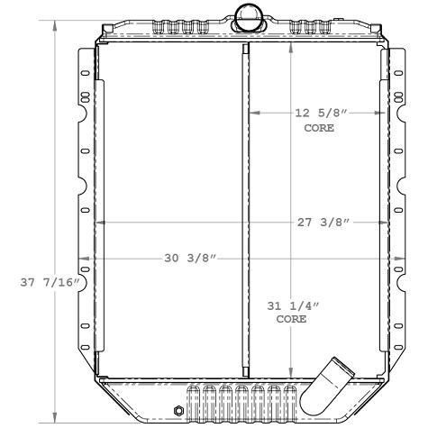 640057 - Intl Bus / 4700-4900 1/2 Core / M.T./Curved Con. Radiator