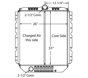 640082 - International Half Core Radiator without Oil Cooler Radiator