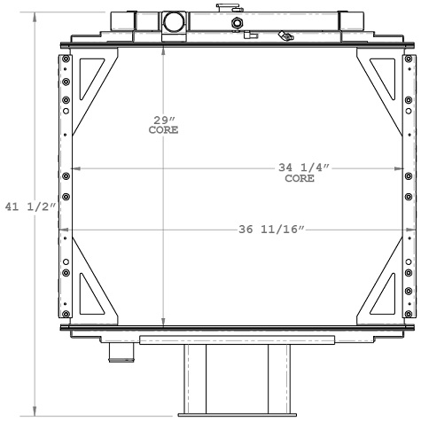 730029 - Mack RD / DM bolt on tank radiator Radiator