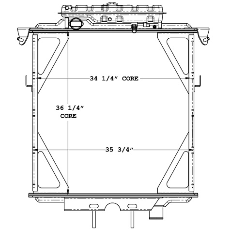 770046 - Peterbilt Bolted tank radiator up to 1994 357, 377 & 379 models Radiator