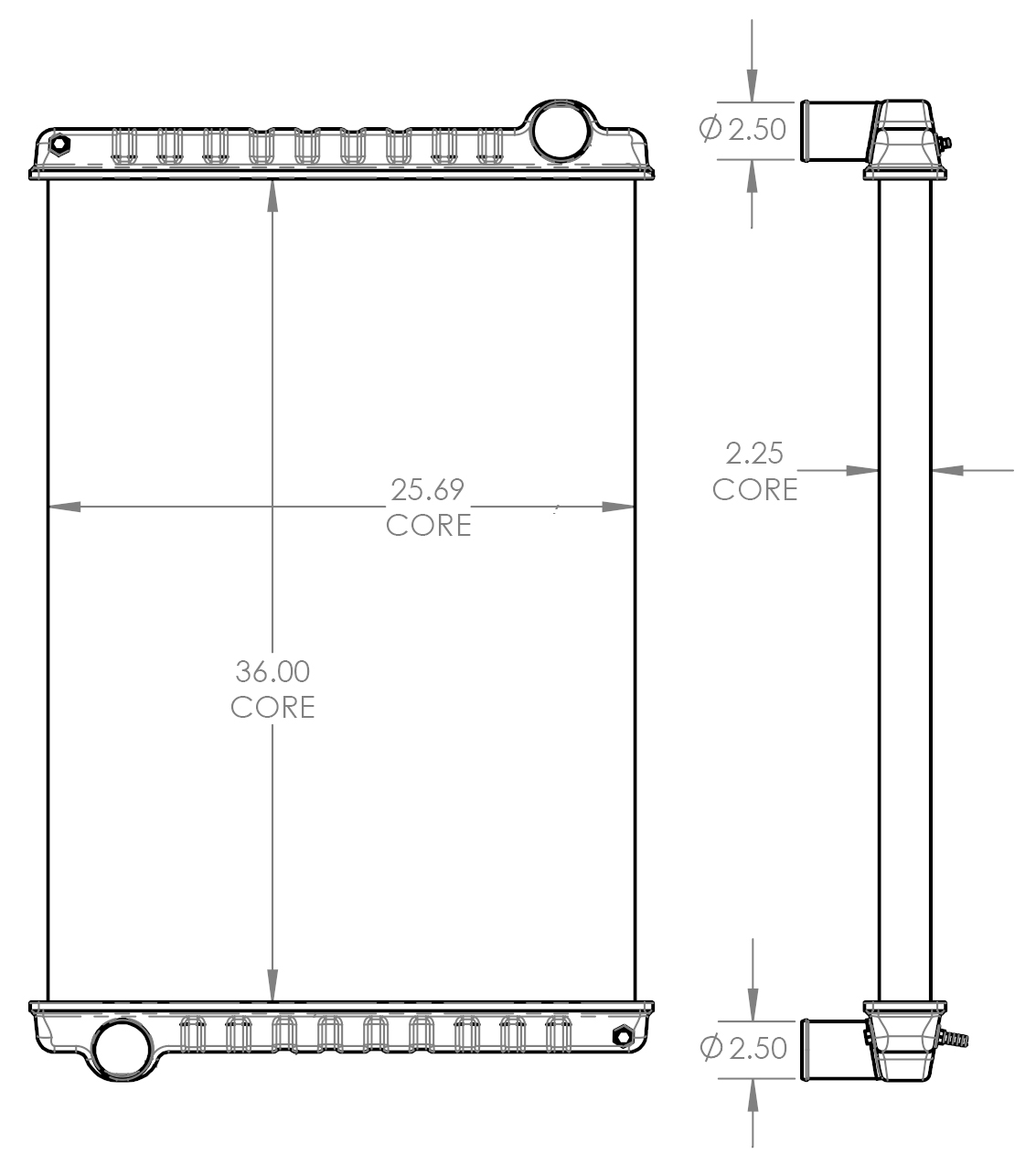 800003 - Freightliner FLD112/120/132 1991 - 1993 Radiator