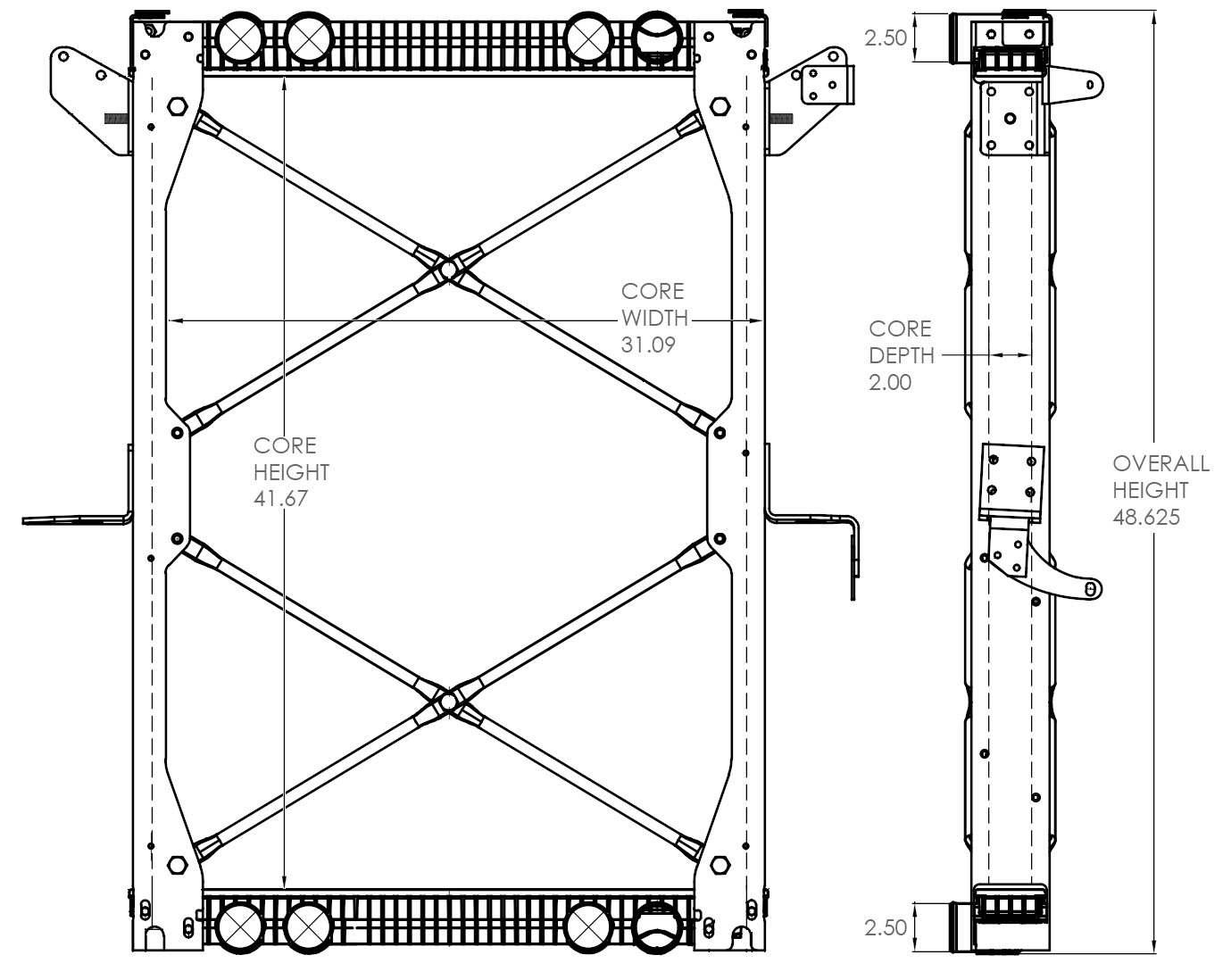 800022PTWF - Freightliner Century / Columbia Class Radiator Radiator