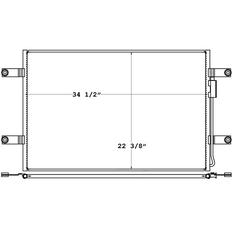 CON0010 - Freightliner Cascadia Condenser with Long Brackets 2010 - 2011 Condenser